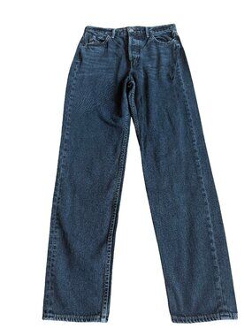 GRLFRND Devon Dark Wash Blue Straight Leg Jeans High Rise Denim Size 26 Women's